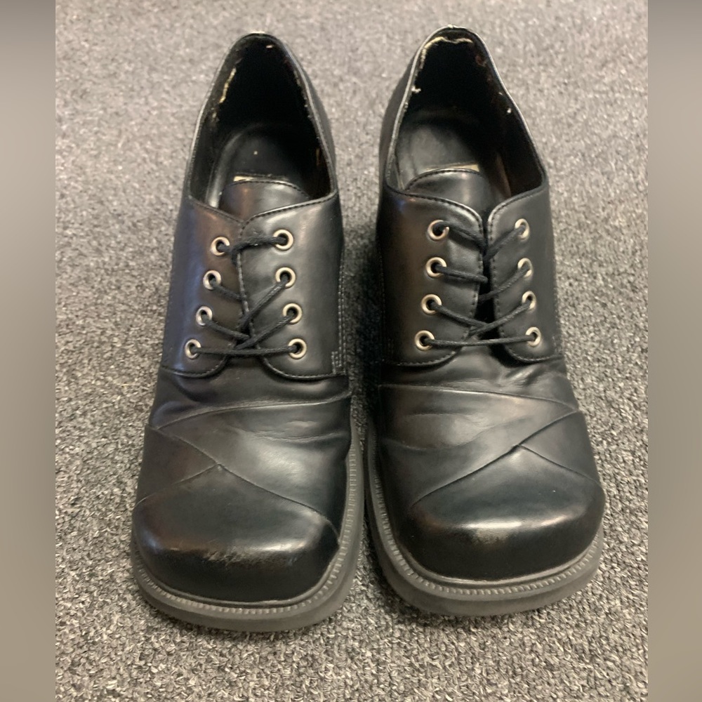 Vintage soho chunky platform block heels